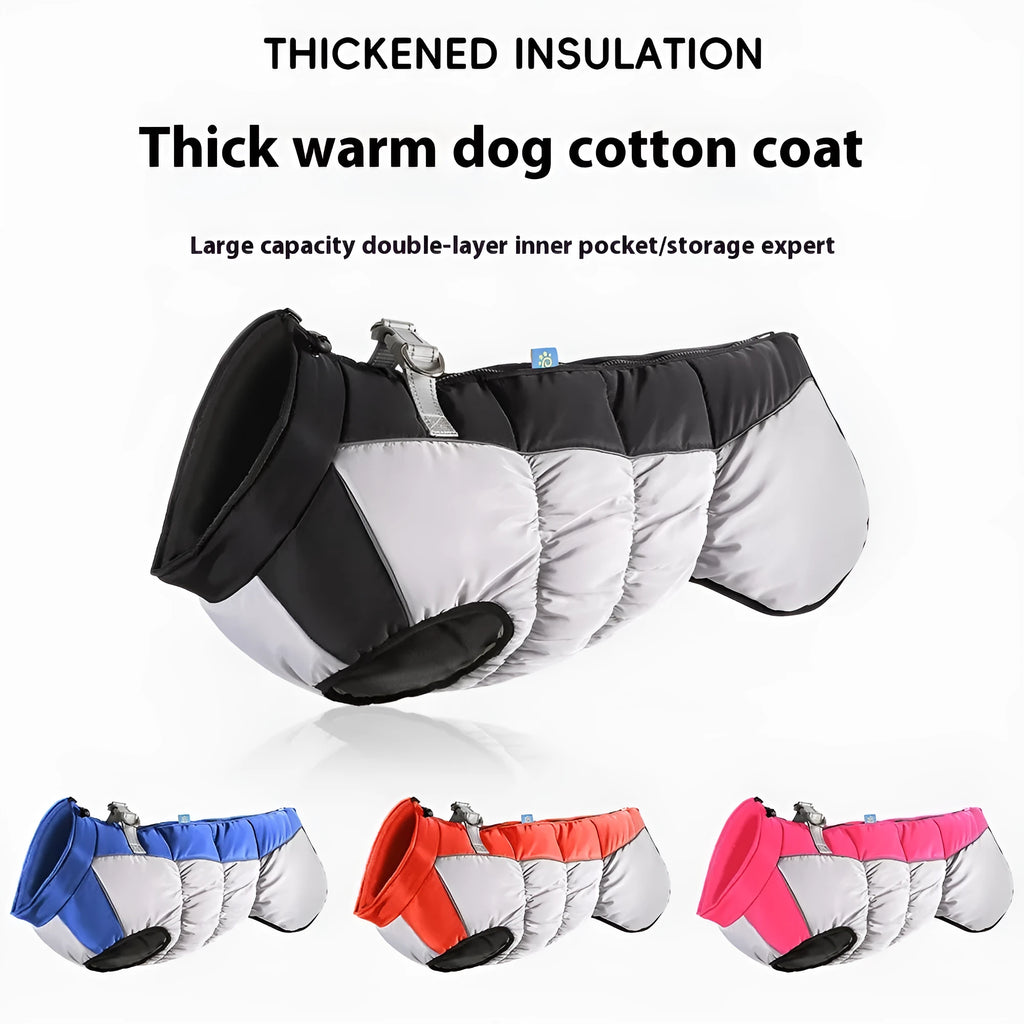 Waterproof reflective dog coat in polar fleece for big dogs in sizes XL to 6XL