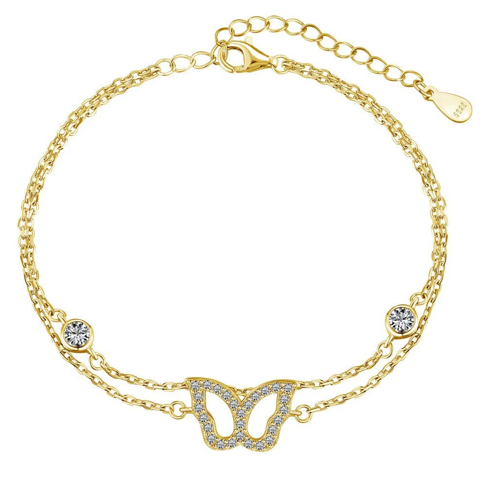 925 sterling silver hollow zircon inlay anklet for women in platinum finish
