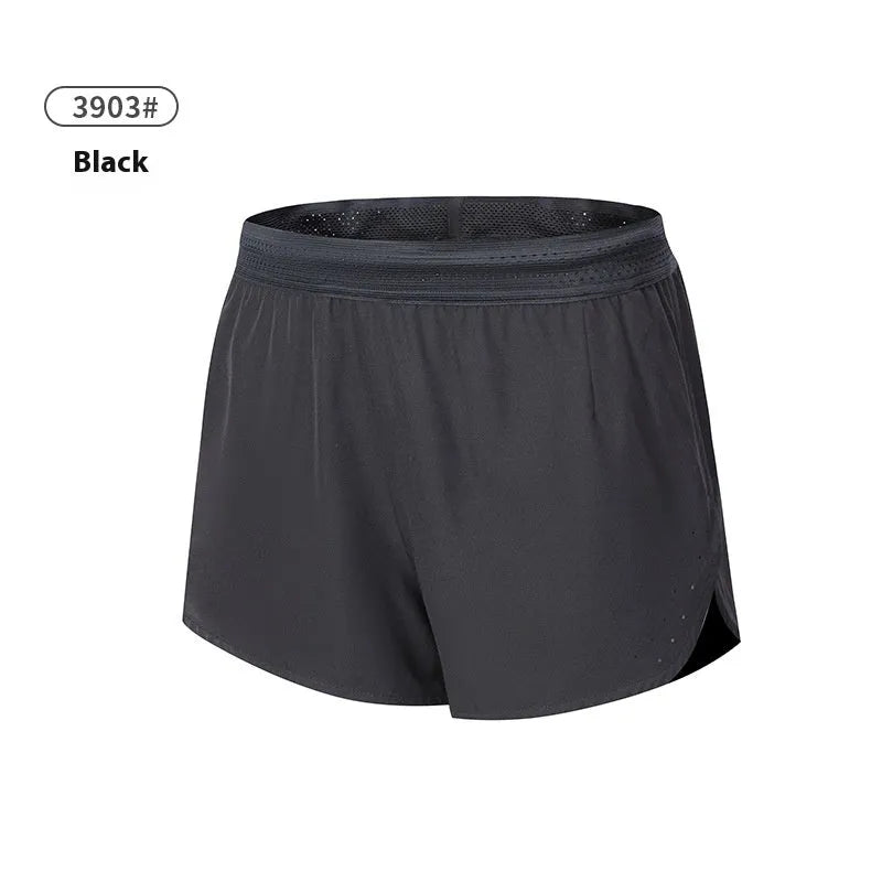 Men's solid colour polyester basketball shorts with low waist design