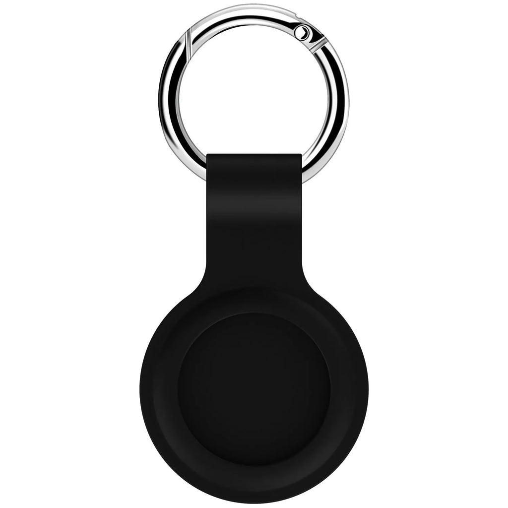 Silicone protective case for Apple AirTag with metal snap button keychain in various colours