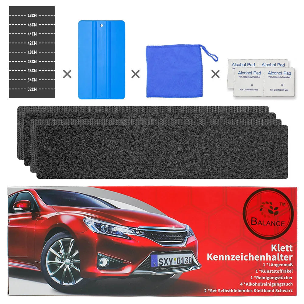 Right-angle double-sided adhesive tape for vehicle licence plate mounting measuring 100mm by 500mm