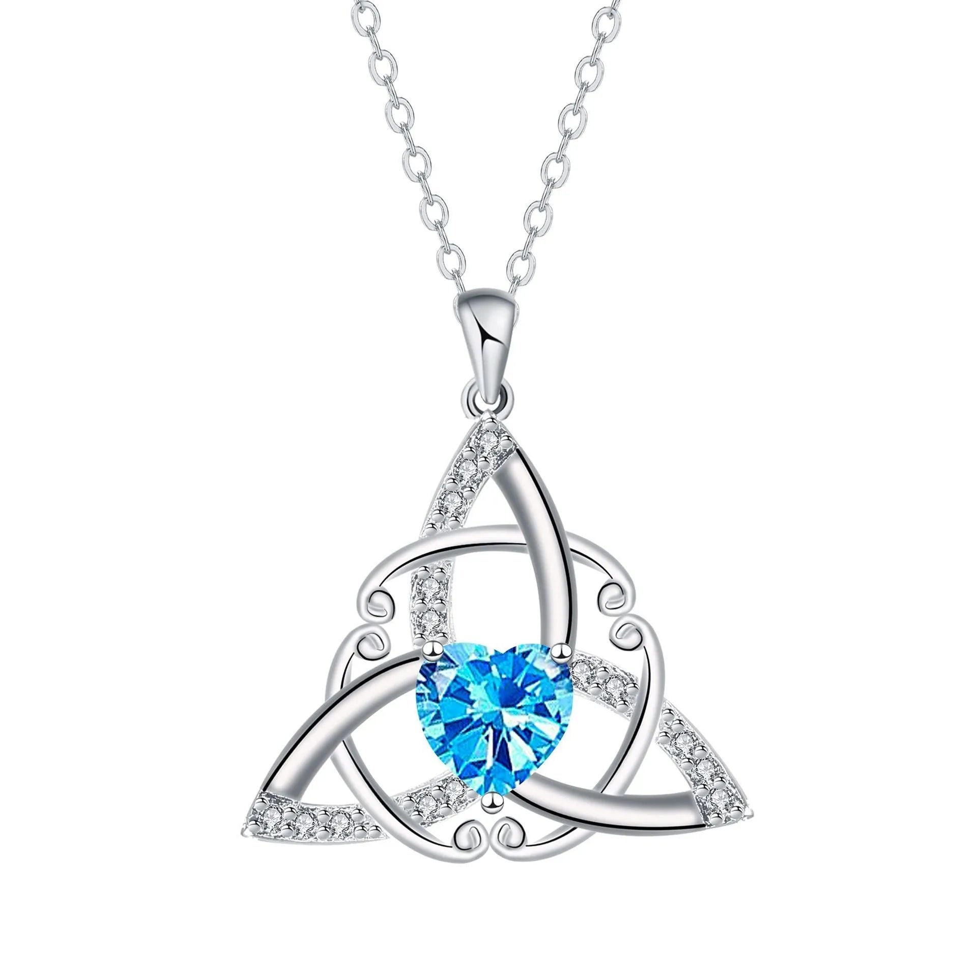 Celtic knot pendant necklace for women in copper with geometric design