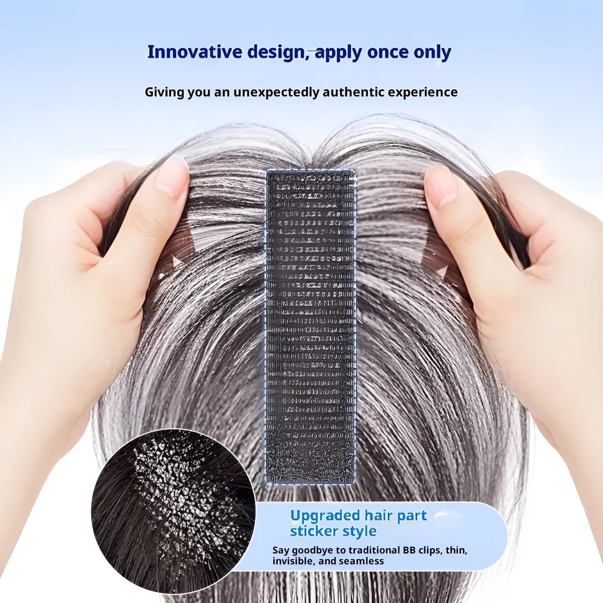 Velcro head bangs wig set with hand-woven real hair or chemical fibre fringe in natural colour or caramel mocha