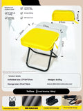Outdoor foldable camp chair stool in Oxford fabric shown in khaki colour, folded in pencil box shape.
