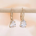 Women's drop-shaped copper earrings with platinum inlay in gold colour