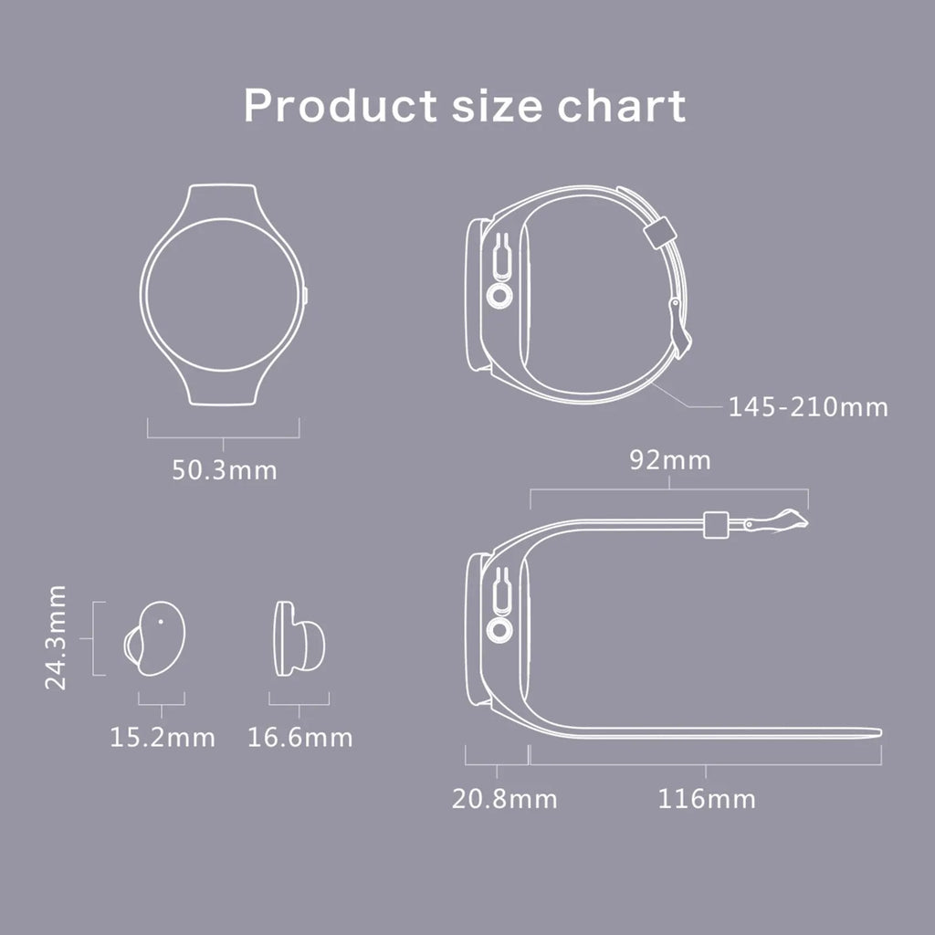 Black smart fitness bracelet with detachable TWS Bluetooth earbuds on a wrist, showing colour screen.