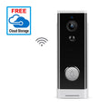 White wall-mounted network security camera with 1080p resolution for remote phone monitoring.