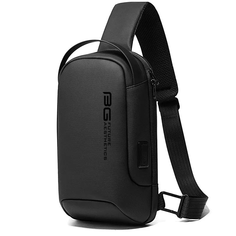 Men's business shoulder bag with USB charging port in Oxford cloth