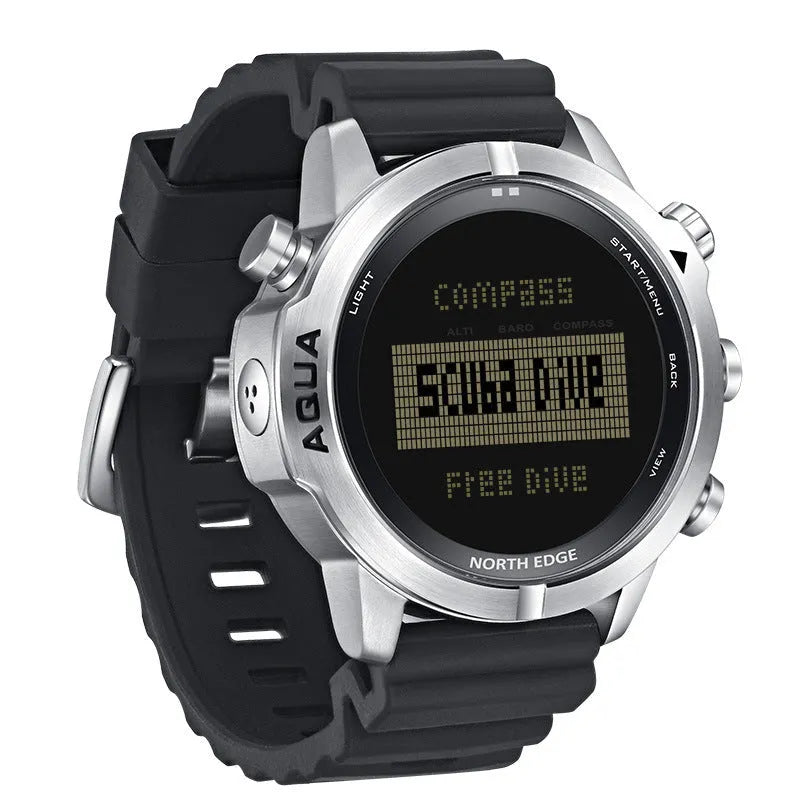 Outdoor sports smart watch with black dial and adjustable wrist strap showing 48mm case and 1.46 inch screen