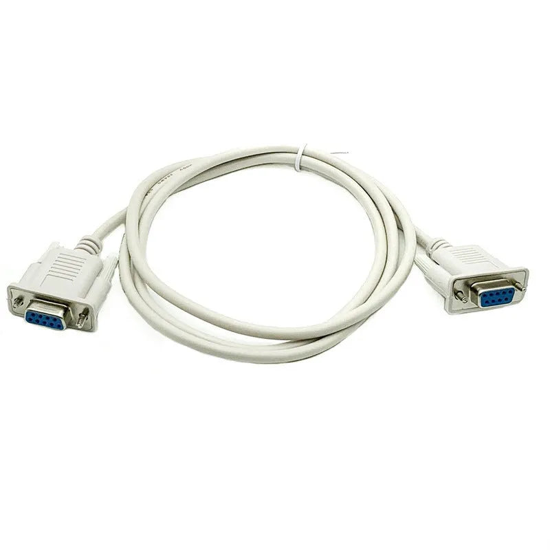 Milky white DB9 female to female serial cable with 1.5m length for RS232 communication