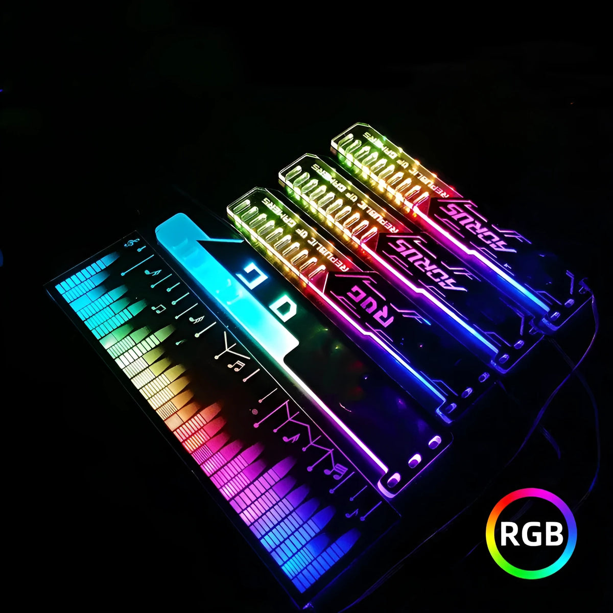 RGB graphics card bracket 250x52mm transverse mounted LED light bar PC case decoration support