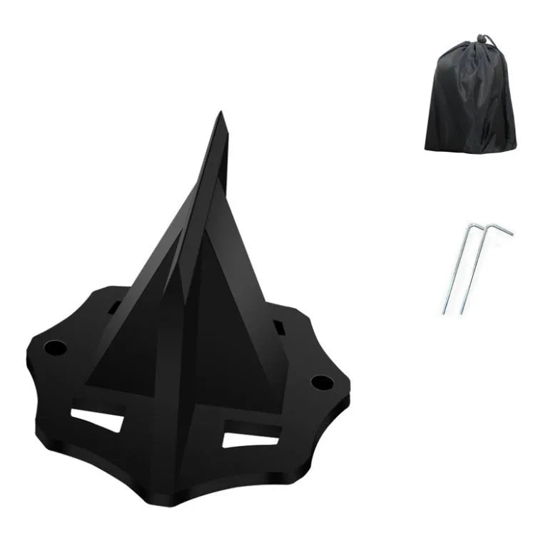 Small square cast iron wood splitter for manual log preparation