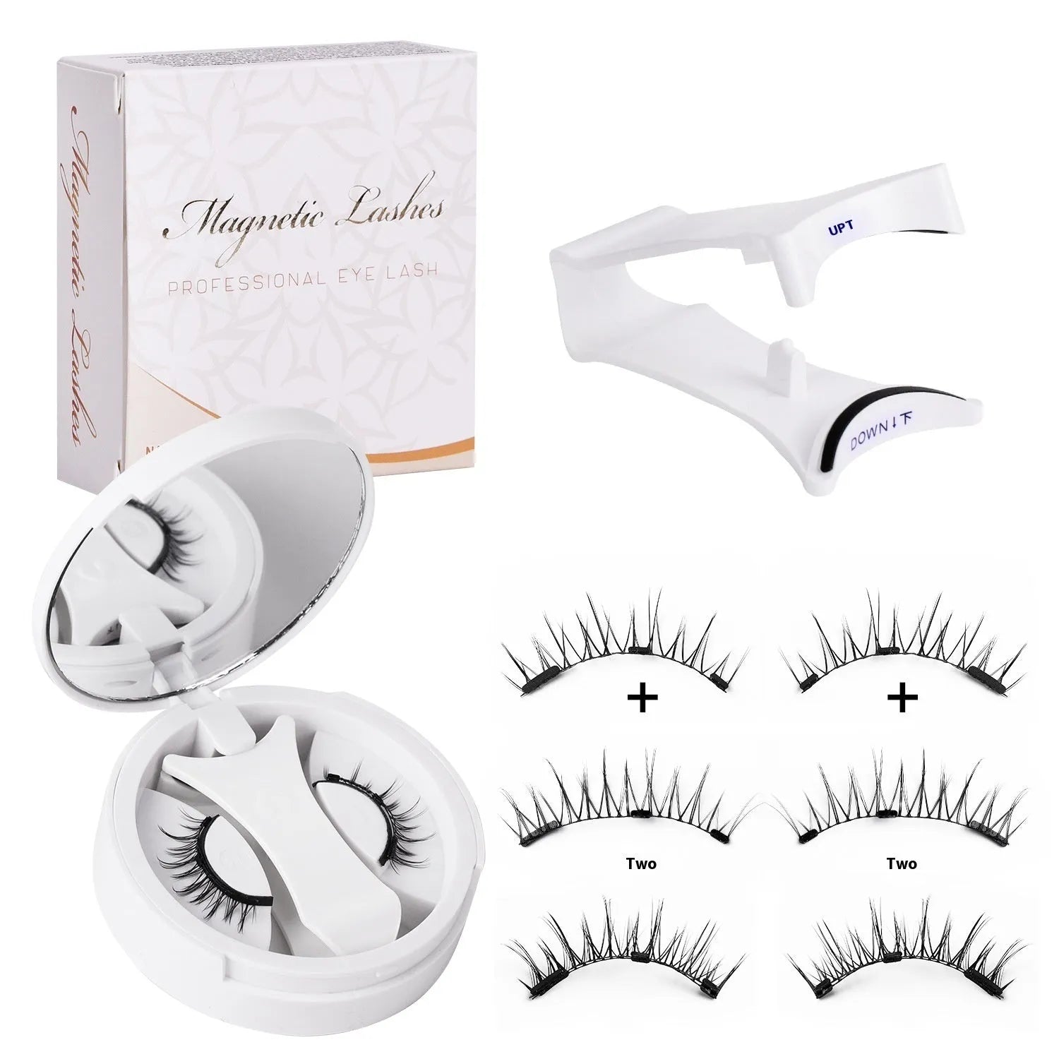 Portable magnetic false eyelashes with integrated soap holder in chemical fibre construction