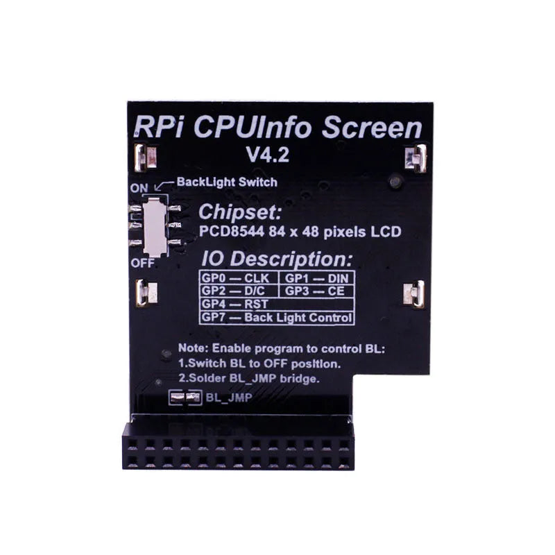 1.6-inch LCD display module for Raspberry Pi with a visible backlight switch on the side