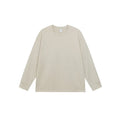 Men's loose-fit pure cotton long-sleeved T-shirt shown in a solid colour, with a pullover design.