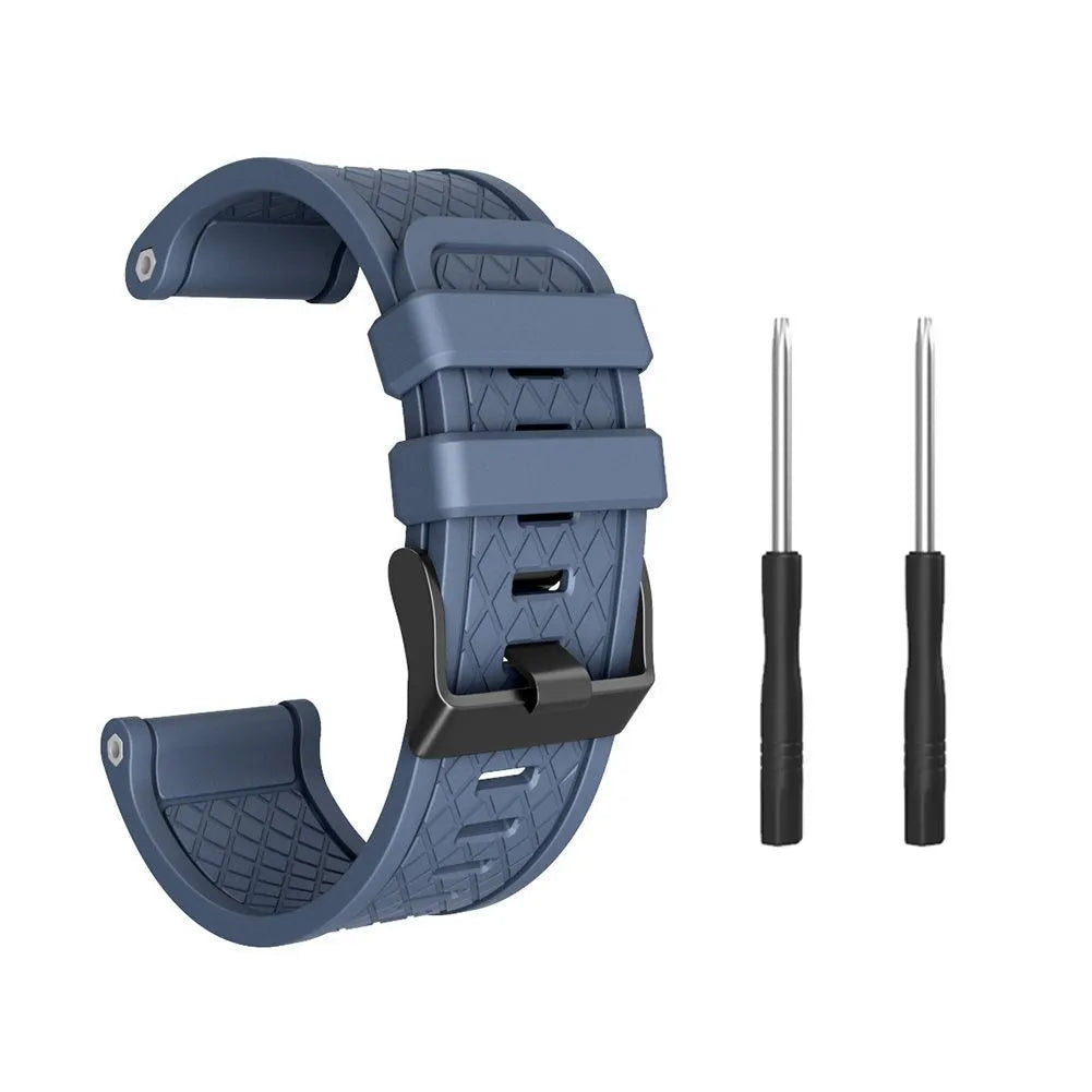 Jiaming 26mm stainless steel buckle silicone watch strap in eight colour options