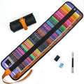 Wooden case open to show 50 coloured pencils for oily painting, made from basswood.