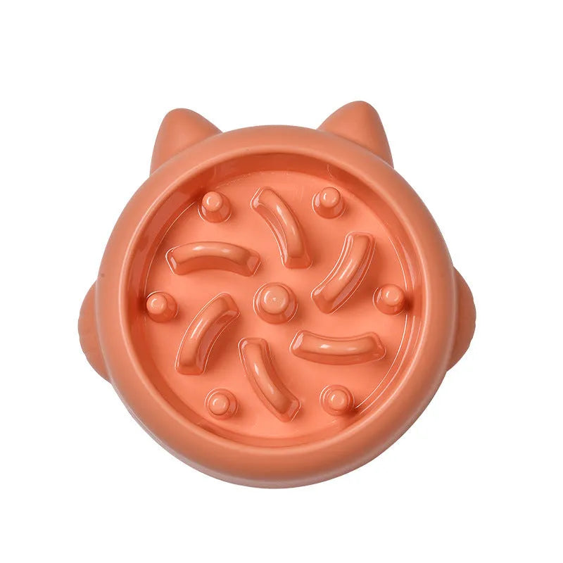 Green PP slow feeder bowl with bone-shaped pattern for dogs and cats