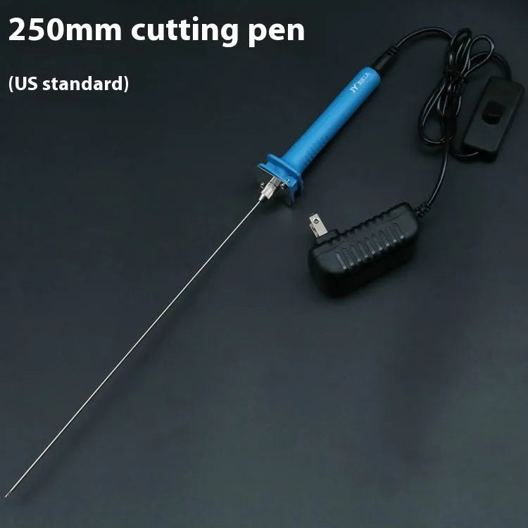 Blue electric heating cutter pen with plastic handle for foam and pearl cotton cutting