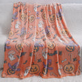 Children's flannel blanket with cartoon pattern in five colour options, sizes 100x150cm or 130x150cm
