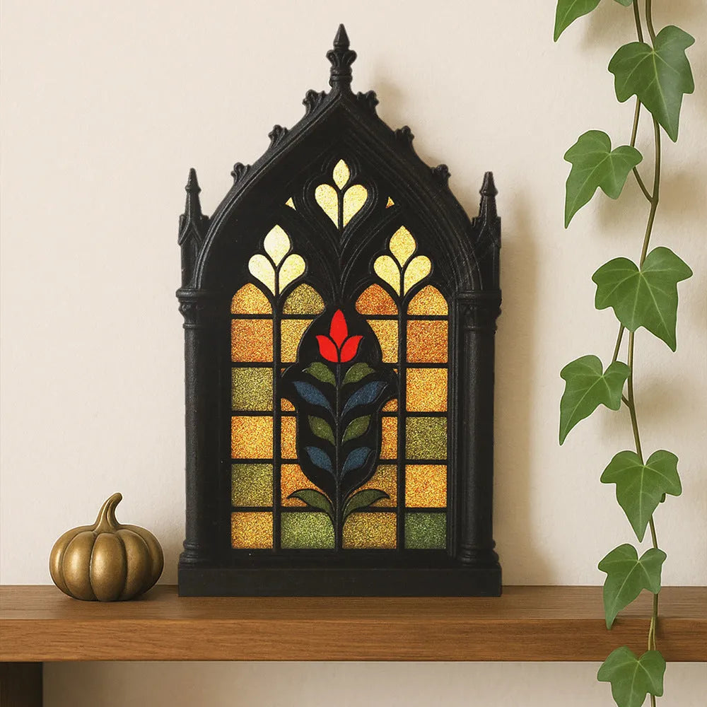 Black wooden Gothic style door frame storage rack wall mounted pendant decoration
