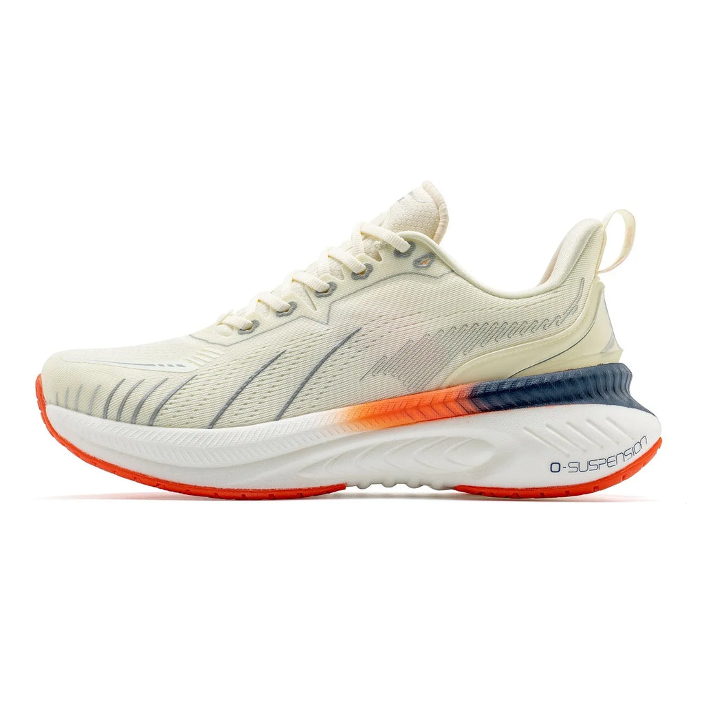 Men's low-top running shoes in assorted colours with PU mesh upper and rubber sole.