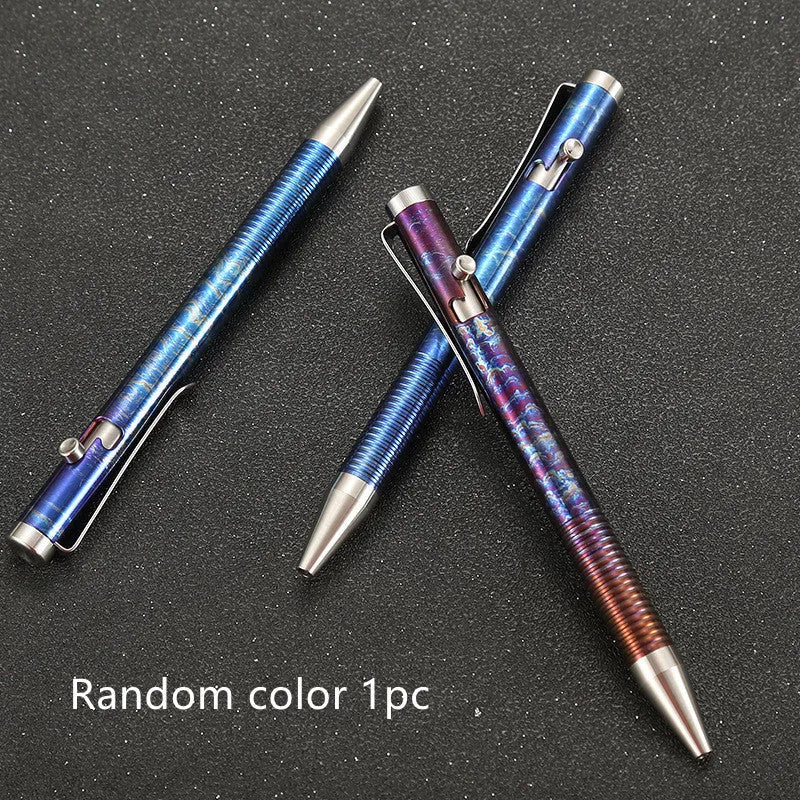 Titanium alloy gun bolt handle ballpoint pen with magic phantom colour finish