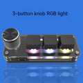 Black programmable macro keypad with RGB backlit keys and USB cable