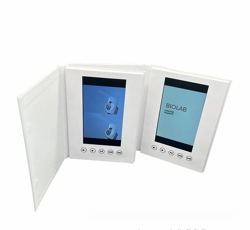 Japanese style blank white hardcover greeting card video book with coated paper and four-colour printing