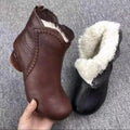 Women's winter ankle boots, brown or black, mid block heel 3-5cm, anti-slip rubber sole, side zipper, sizes 35-40