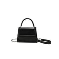Retro horizontal square crossbody bag in PU leather with sewing line detail