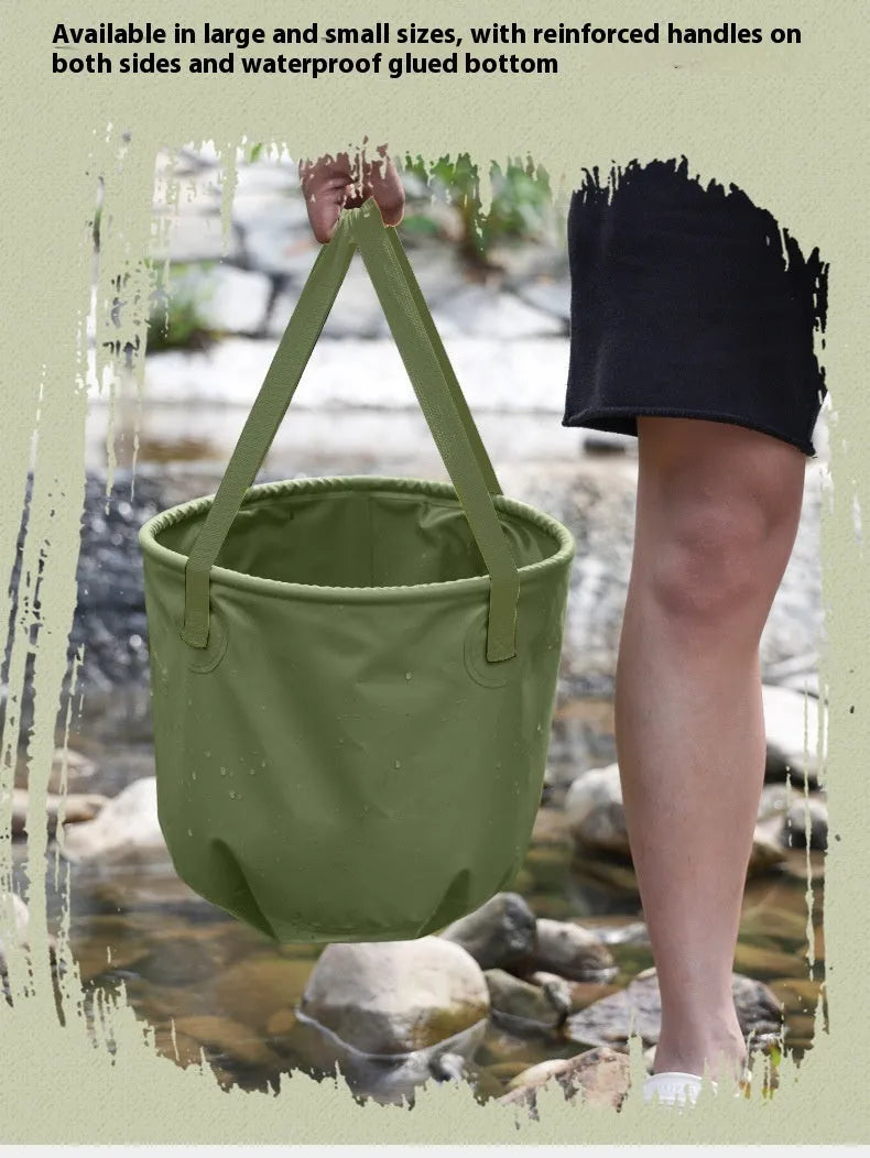 Army green folding telescopic ventilation duct made from PVC mesh cloth with a ribbon tie
