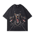Men's short sleeve cotton T-shirt with character pattern print in loose fit style