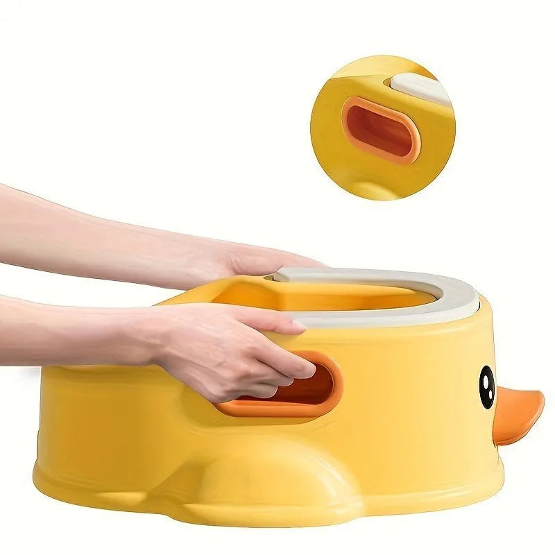 Blue PVC duck-shaped bathtub for washing a dog or cat