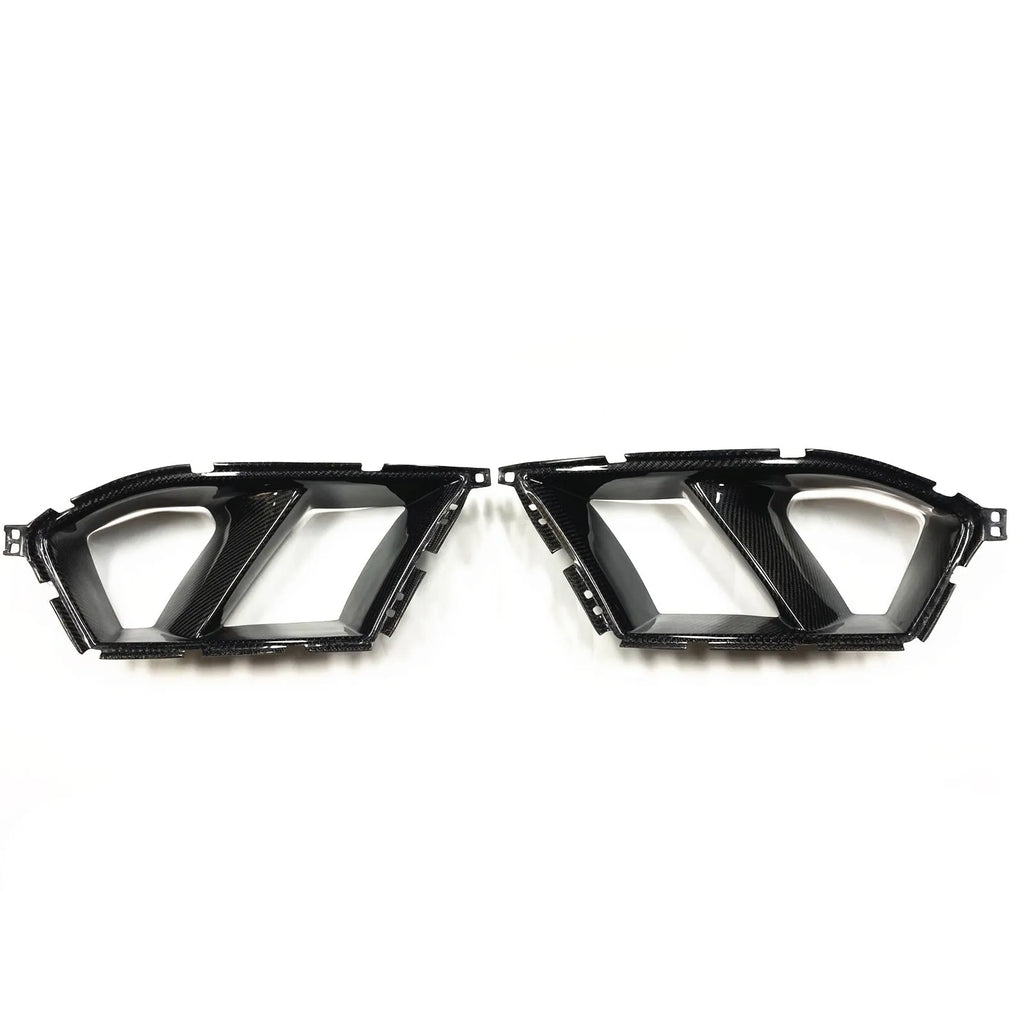 Dry carbon fibre front grille with 3K weave for BMW M3 M4 G80 G82 models in black.