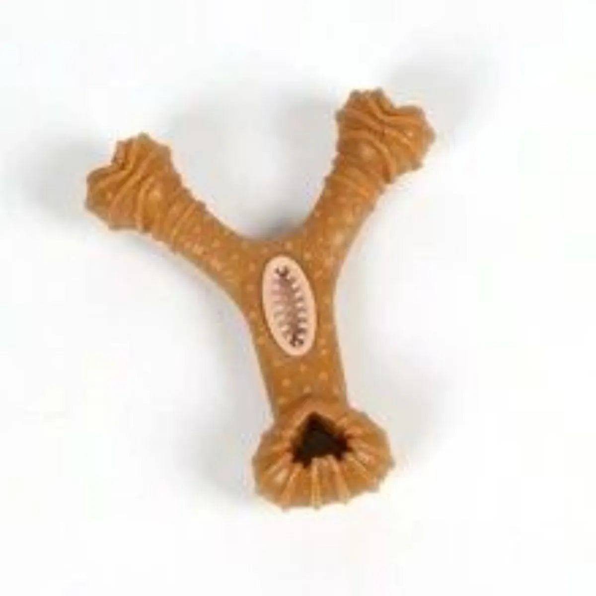Durable rubber dog chew bone toy in 8-shape and Y-shape designs for teeth cleaning