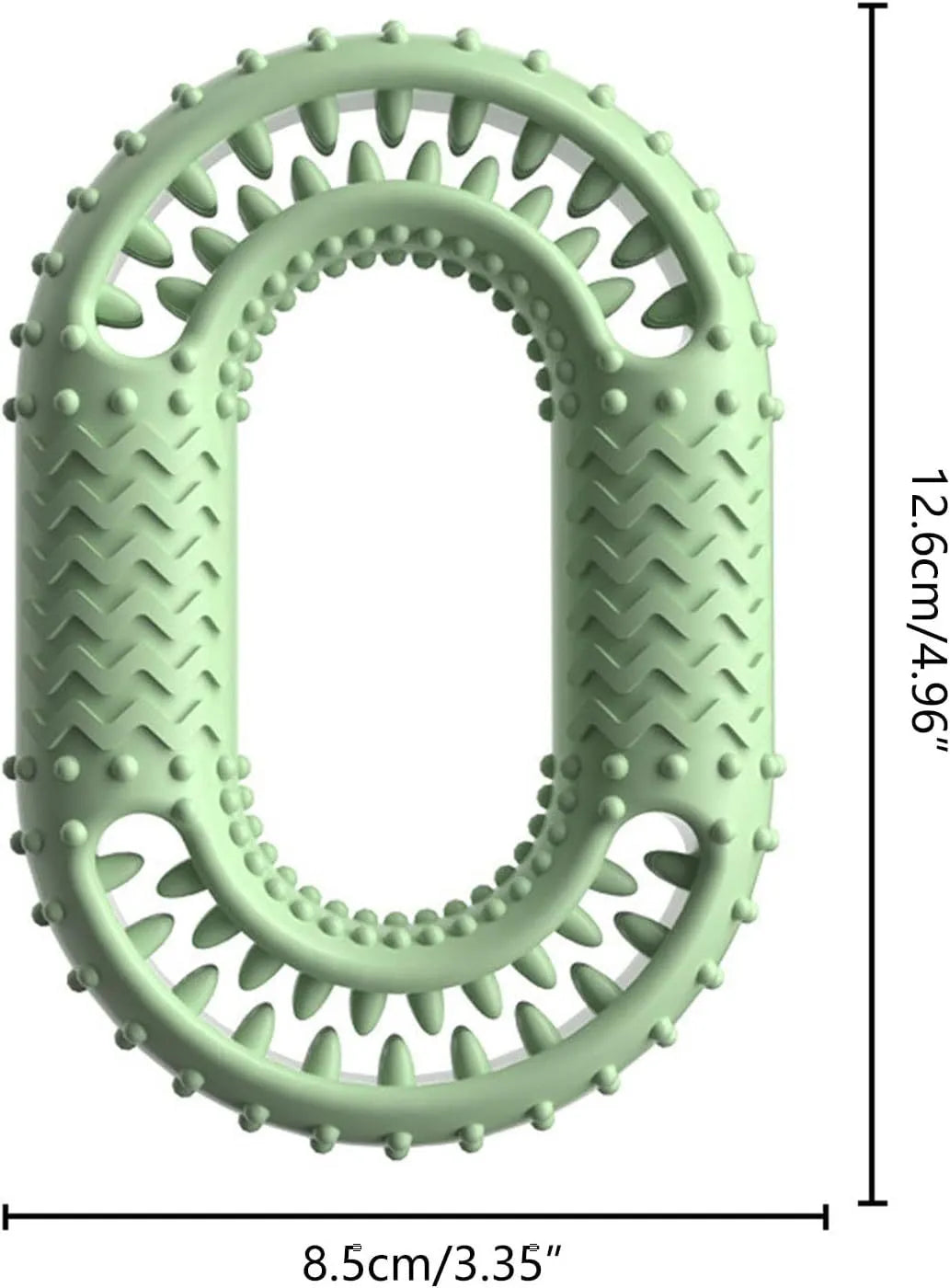 Blue resistant O-ring shaped dog chew toy for aggressive chewers on white background
