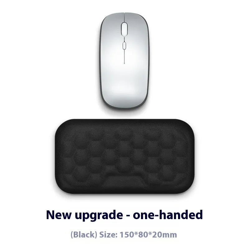Memory foam mouse wrist pad with silicone base in cloth or leather cover options