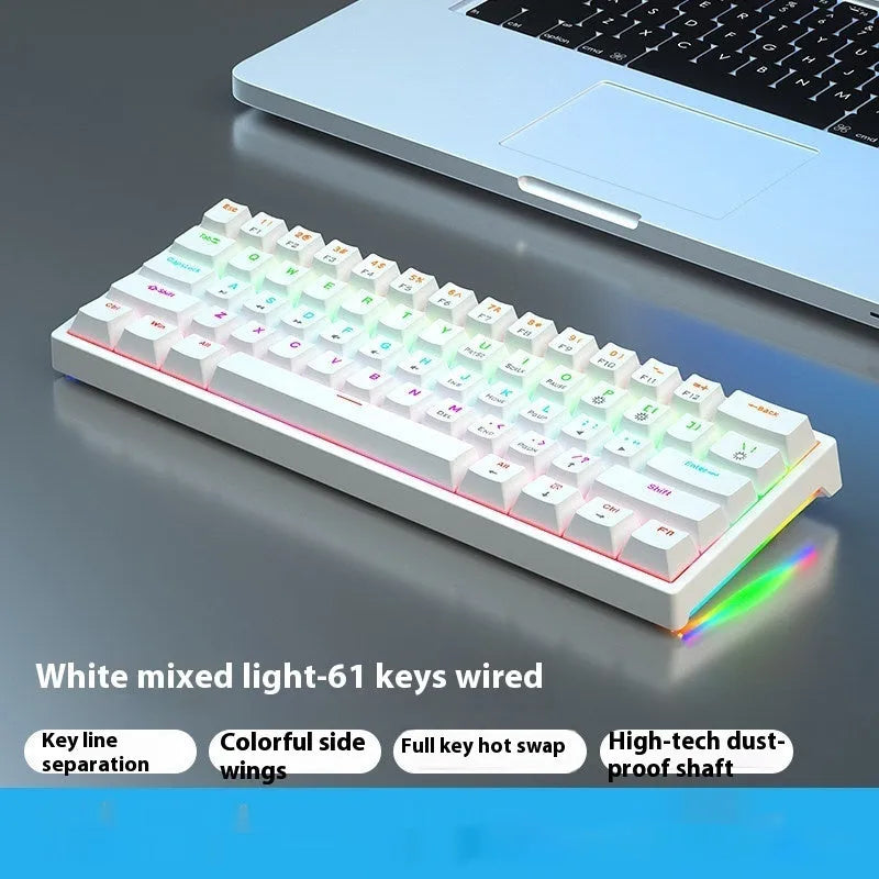61-key mechanical keyboard with multiple colour options and hot-plug switch functionality
