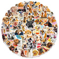 Pack of 100 realistic Nordic style dog face expression vinyl stickers for decoration.