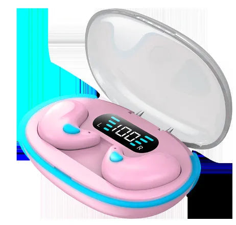 Sleep Bluetooth headset earplugs for side sleep with digital display in black