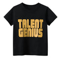 Men's black geometric print short sleeve pullover with loose fit street fashion style