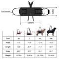 Black Oxford cloth dog rehabilitation harness with breast strap design for leg support