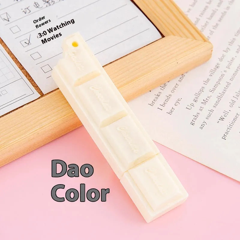 Chocolate ballpoint pen with 0.5mm tip in pink, beige, and brown colour options