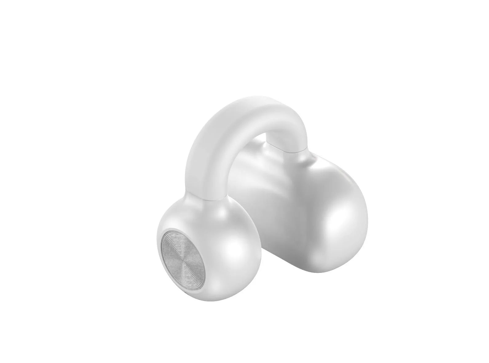 Black wireless Bluetooth clip-on bone conduction earphones for exercise with charging cable