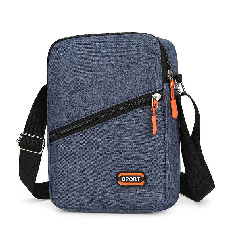Solid colour crossbody commuter bag in Oxford cloth with ultra-light design and polyester lining