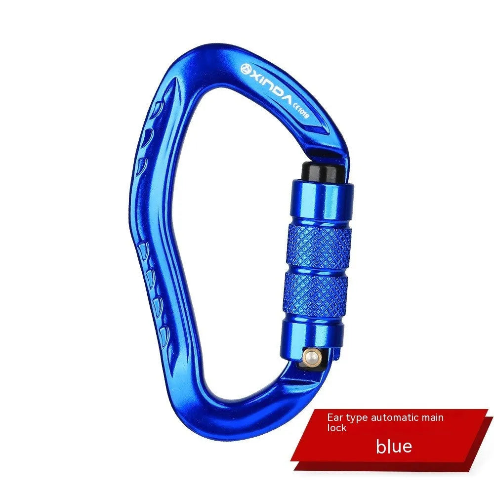 Automatic lock climbing carabiner in five colour options for rock climbing gear