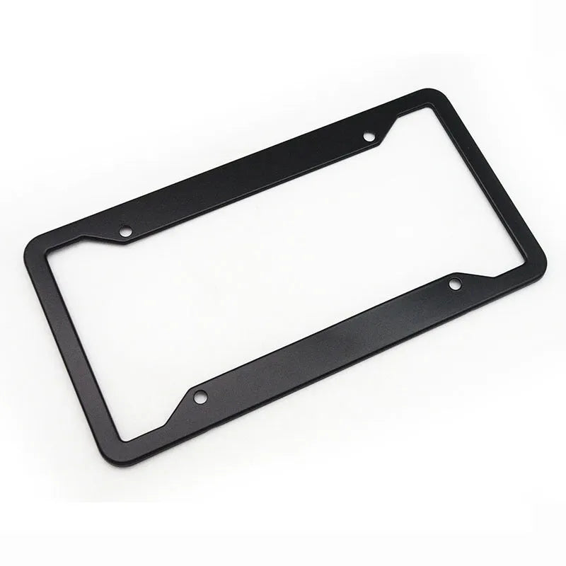 Aluminium alloy car number plate frame in black, grey, silver, and stainless steel finishes
