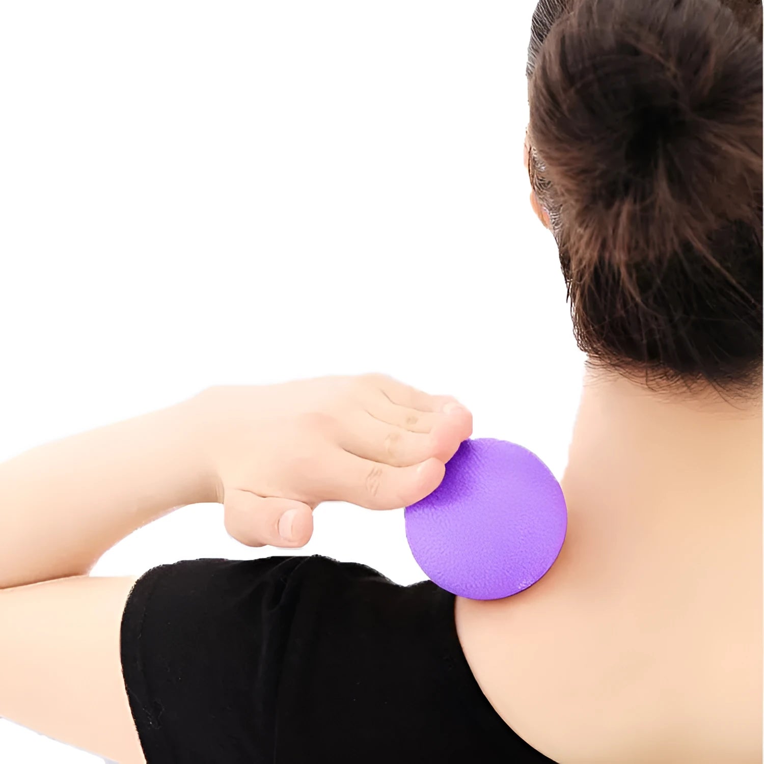 Round green TPE yoga massage ball measuring 6.1 cm in diameter for muscle relaxation