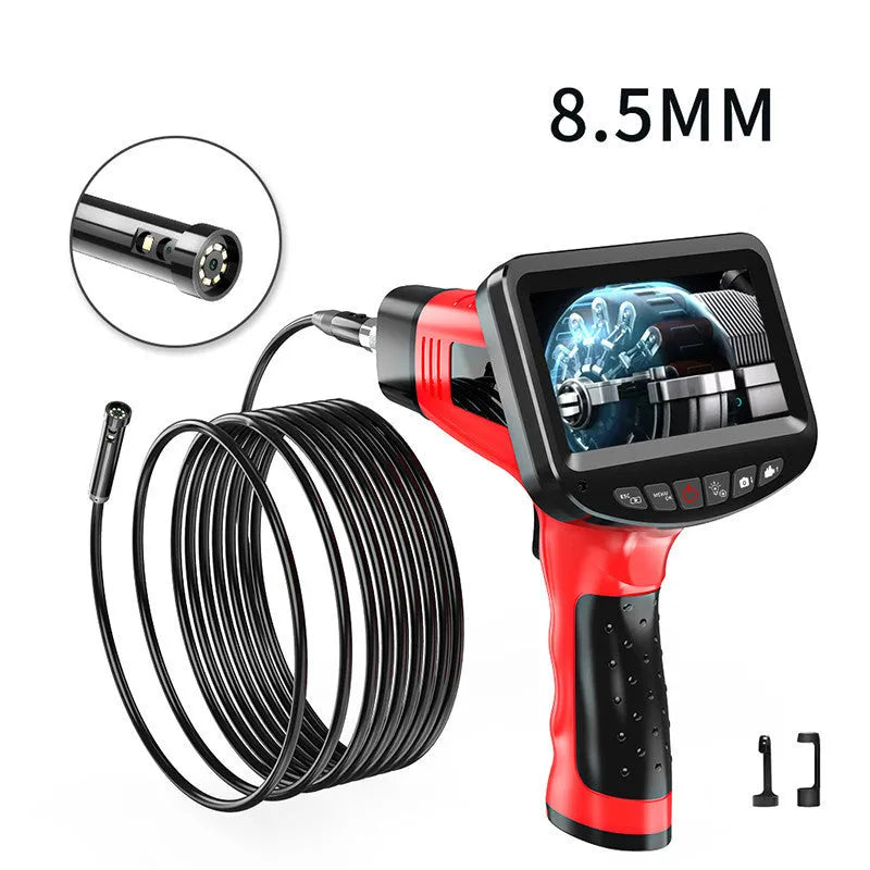 8.5mm dual-lens endoscope HD inspection camera with flexible and hard cable options.